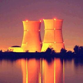 orange cooling towers