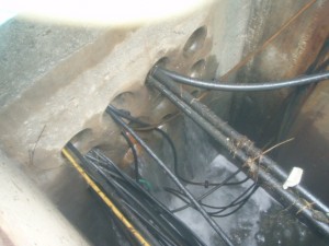 Water leakage in cable trench at Fukushima Daiichi, May 2011.  Photo courtesy TEPCO.