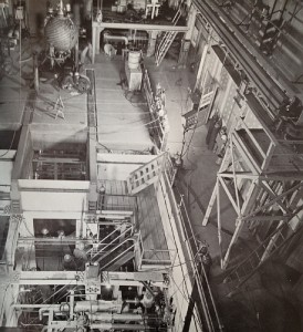 The projects listed in the Five Year Plan were eventually built.  Shown here is the HRE-2 experimental plant under construciton at Oak Ridge National Laboratory; "core" is upper left.  See next illustration.  From "Atoms for Peace USA 1958" - see sources.