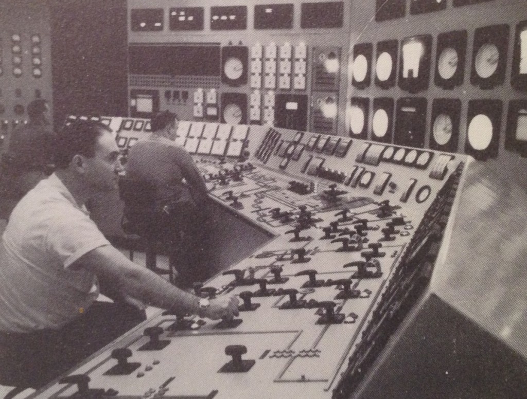 Control Room, Shippingport Atomic Power Station.  Westinghouse photo PRX-19630 from press release package on Shippingport in Will Davis collection.