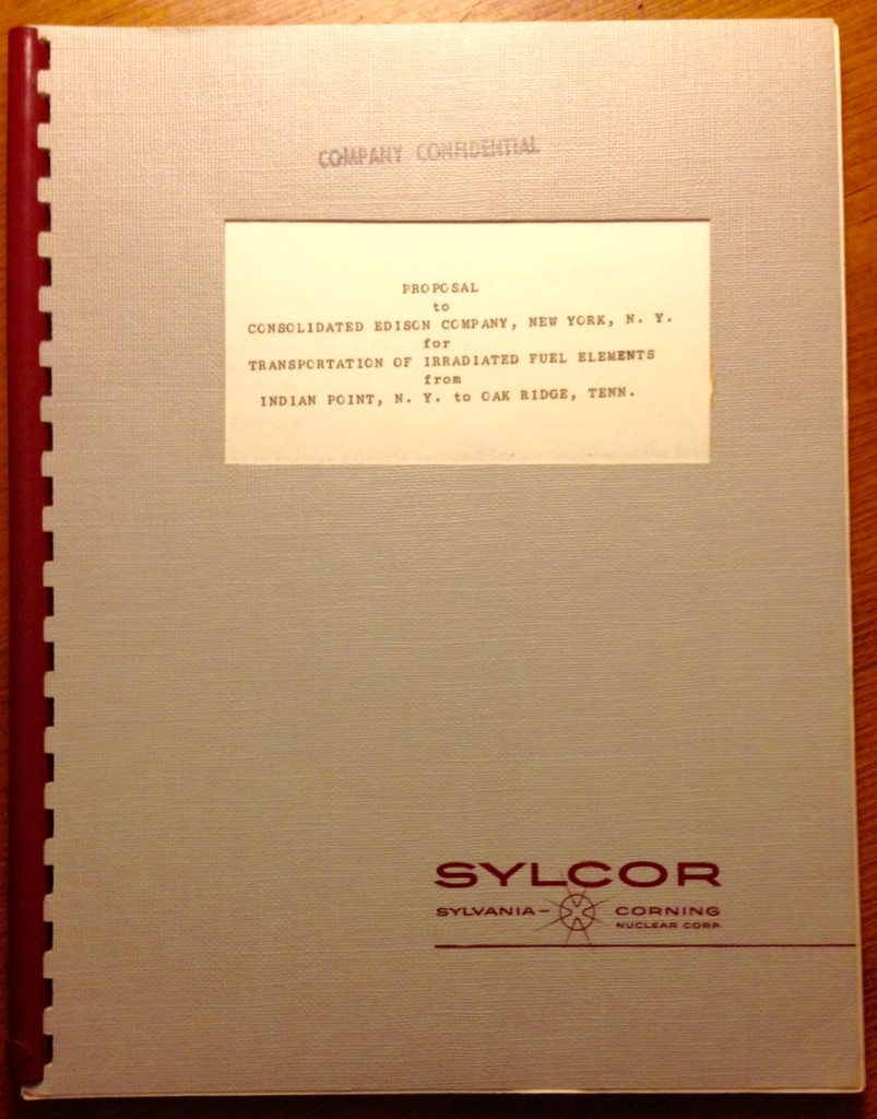 SYLCOR spent fuel handling proposal to Consolidated Edison, 1959.  Will Davis collection. 