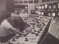 Control Room, Shippingport Atomic Power Station.  From Westinghouse Press Package in Will Davis library. 
