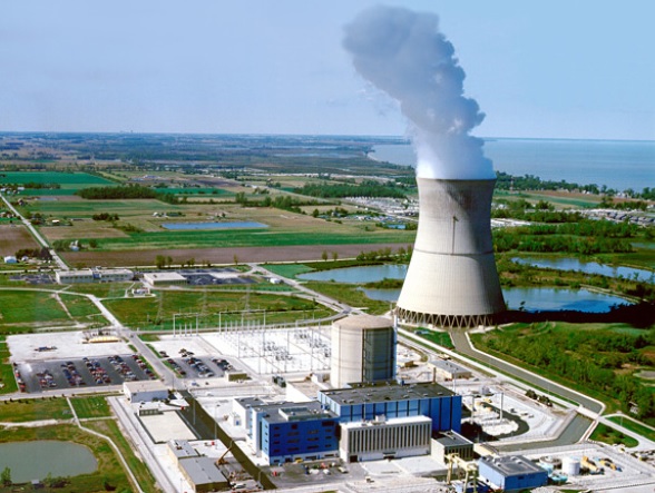 Threatened: Davis-Besse nuclear plant in Ohio.  Zero Energy Credit fight is on, but will there be movement before FirstEnergy is forced to sell or shut down its nuclear fleet (Davis-Besse, Perry, Beaver Valley)?  Now is the time to act.  (Photo c FirstEnergy.) 