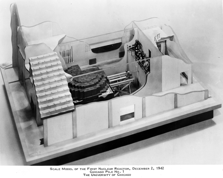 Photograph of scale model of CP-1, the first atomic pile. 